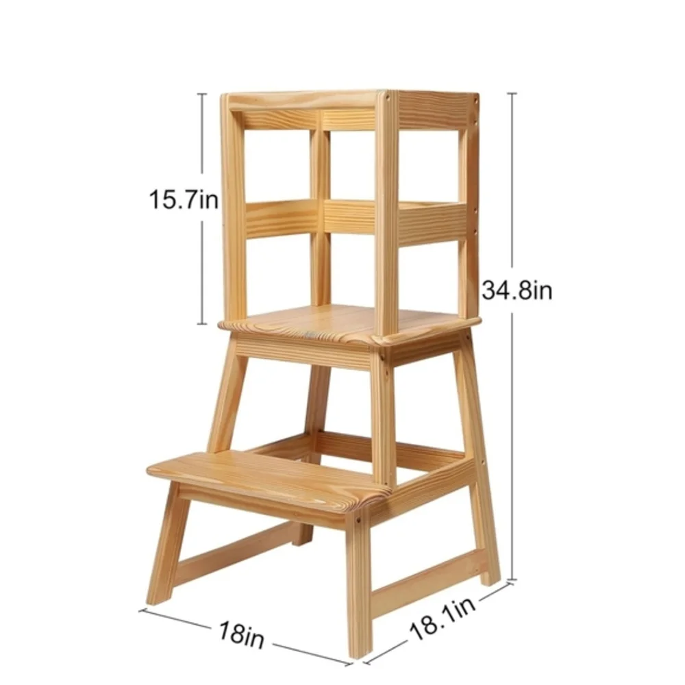 Kitchen Step‎ Stool with Safety Rail Toddlers Learning Stool Standing Tower Kids